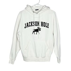 Jackson Hole Moose Cozy Outdoorsy Sweatshirt Hoodie size Small